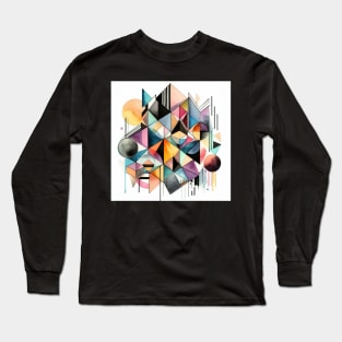 Psychedelic looking abstract illustration geometric shapes Long Sleeve T-Shirt